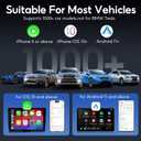 Wireless CarPlay Adapter Convert Factory Wired CarPlay to Wireless, Zero Latency, Mini Plug & Play Design with Stable Connection USB-A/Type-C for iOS 10+ & 2016+ Cars, Black