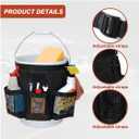 5 Gallon Bucket Tool Organizer Bag, Multi-Purpose Car Bucket Wash Tool with Mesh Storage Pockets, Universal Vehicle Cleaning Supplies Accessories for Home, Gardening, Fishing