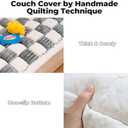 FUNNY FUZZY Pet Couch Covers for Sofa, Couch Covers for Dogs Washable Dog Couch Cover Protector Cream-Colored Furniture Sofa Covers for Dog Handmade Pure Cotton Pet Bed Mat (Grayish Blue, 27.6"59.1")