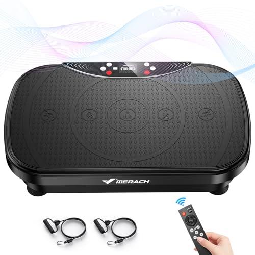 MERACH Vibration Plate Exercise Machine, Vibration Plate for Lymphatic Drainage Weight Loss, Vibrating Plate Exercise Machine with Bluetooth and LED Display, Workout Equipment for Women Men Home