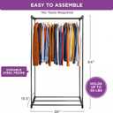HOLDN’ STORAGE Portable Wardrobe Closet - 50 lb Capacity, Internal Heavy Duty Metal Rod, Zipper & Clear Window, Durable Clothes Organizer, Tool-Free Easy Assembly, Dark Gray Canvas Cover