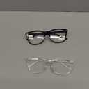 2 Pairs Women's Square Shape Stud Accent Black, Transparent