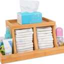 Three colors Bamboo Diaper Organizer, Wooden Diaper Caddy, Changing Table Organizer Storage Organizer, Nursery Baby Organization (Yellow)