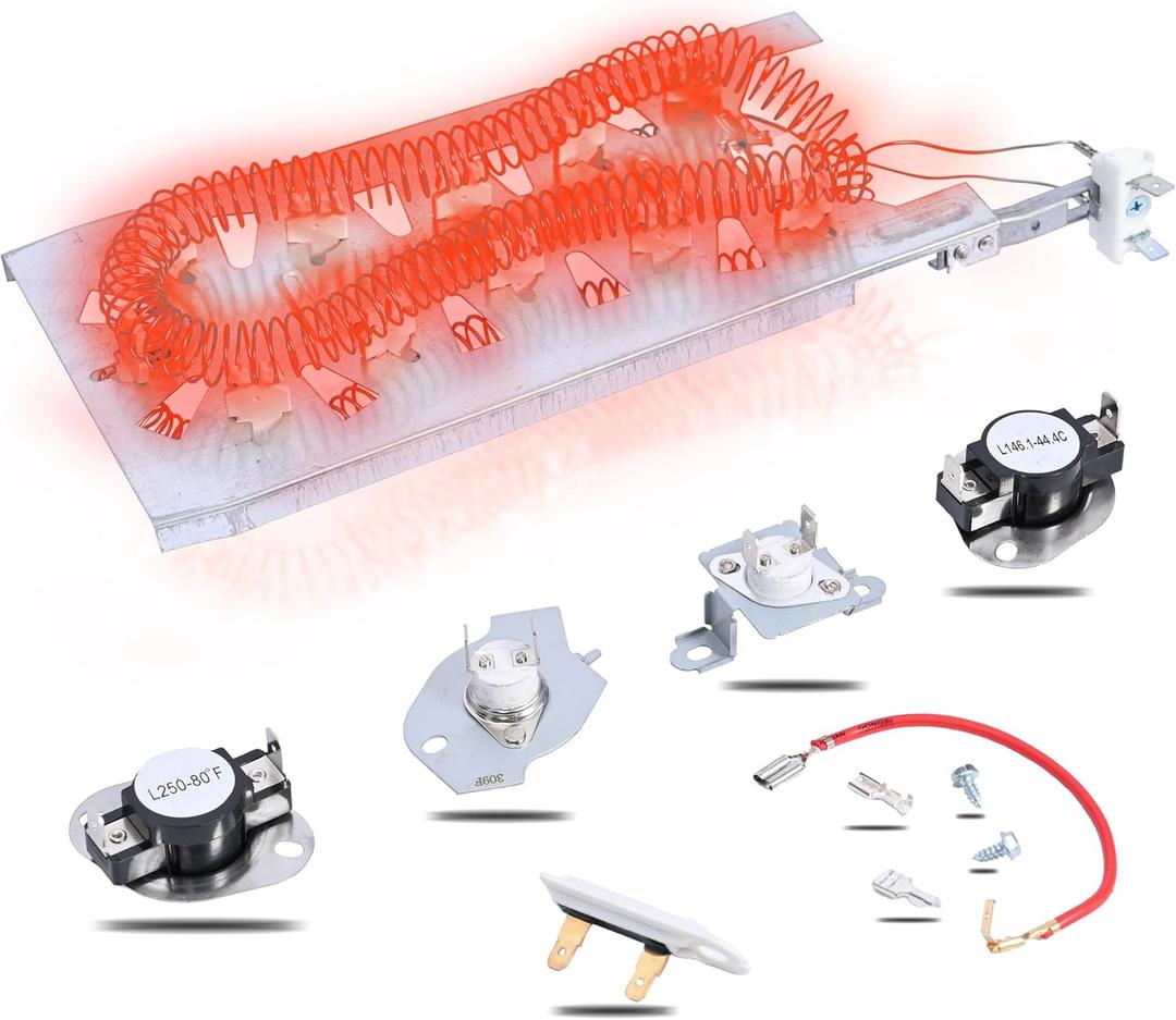 AZ4U WP3387747 3387747 Dryer Heating Element Replaces WP3387749 3387749 3387748 W10832958 W10864898 W11344457 W11045584 & 279816 Thermostat 279973 3392519 Thermal Fuse For Kenmore, Whirlpool, Maytag