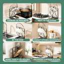 Kitchen Pot Lid Storage Rack, Double Layer Pot Lid Organizer Rack & Holder While Cooking, Metal Pot Lid Stand with Spoon Rest and Removable Drip Tray, Space-Saving Design (Gray, 2)