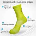 5 Pairs Athletic Running Socks, Mens Womens Compression Sport Crew Socks for Cycling, Climbing, Hiking Workout, Gym, Cushioned Comfort Non-Slip Performance Socks-Moisture Wicking Breathable Quick-Dry