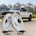 MOTOREVO Front Brake Rotors Kit for Tacoma [2005-2023 6 Lug Wheels, Not for 5 Lugs] Anti-Rust Geomet Coated Brake Rotors [318.8mm 12.6in] Heavy-Duty Rotors for Rapid Heat Dissipation and Towing