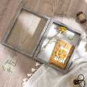 Califortree 8x10 Shadow Box Frame with Linen Back - Sturdy Memory Display Case of Flower, Pictures, Medals and More, Rustic Gray