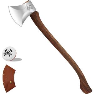 34.3 Inch Professional Wood Splitting Axe, Wood Chopping Axe with Leather Sheath, Standing Ax, Tree Felling Ax, Springboard Ax, Sporting Axse, Racing Axes for Timbersports - Head 5.5lbs