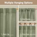 LAMIT Sage Green Linen Curtains for Living Room 84 inch Length 2 Panels, Light Filtering Semi Sheer Panels Back Tab and Rod Pocket Boho Neutral Drapes for Bedroom/Farmhouse, 38 x 84 Inch