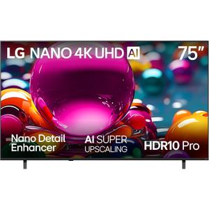 LG 75-Inch Class Nano AI 4K NU85 Series Smart TV w/AI Sound Pro, HDR10, AI 4K Super Upscaling, Filmmaker Mode, Wow Orchestra, Compatible with Alexa (75NU850BPUA, 2026)