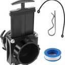 TonGass 3-Inch RV Waste Valve Body with Handle, Durable RV Sewer Valve Replacement for Campers, Trailers, and Motorhomes, Mess-Free Water Valves, Heavy-Duty Camper Sewer Pipe Fitting - Black