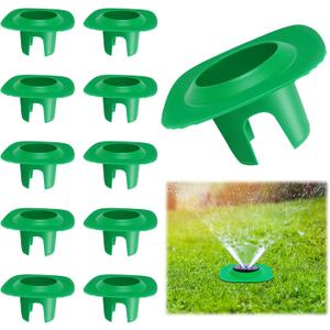10 Pcs Sprinkler Head Protector, Plastic Sprinkler Donut Guards for Lawns, Sprinklers Guards with 2 Grooves for Protects Sprinklers Head and Water Pipe
