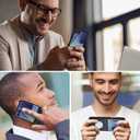 ASAPDOS Genuine Leather Folio Magnetic Case for Samsung Galaxy Z Flip 7 [Compatible with MagSafe],Built-in Screen Protector and Thin Slim Protective Case Cover Blue