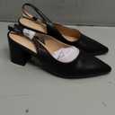 Mostrin Block Slingback Heels for Women Pointed Closed Toe Chunky Heels Office Work Shoes Women's Pumps for Business Casual 7.5, Black