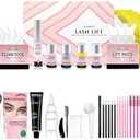 Lash Lift and Black Kit, Professional Eyelash Perm Kit and Black Eyelash & Eyebrow Set 3 in 1, Quick Lifting & Voluminous Coloring with Complete Tools Gifts for Women Salon Grade Home DIY