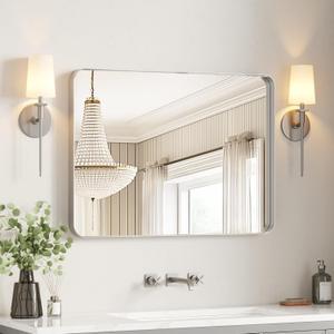 USHOWER Brushed Nickel Bathroom Mirror 30"x40"