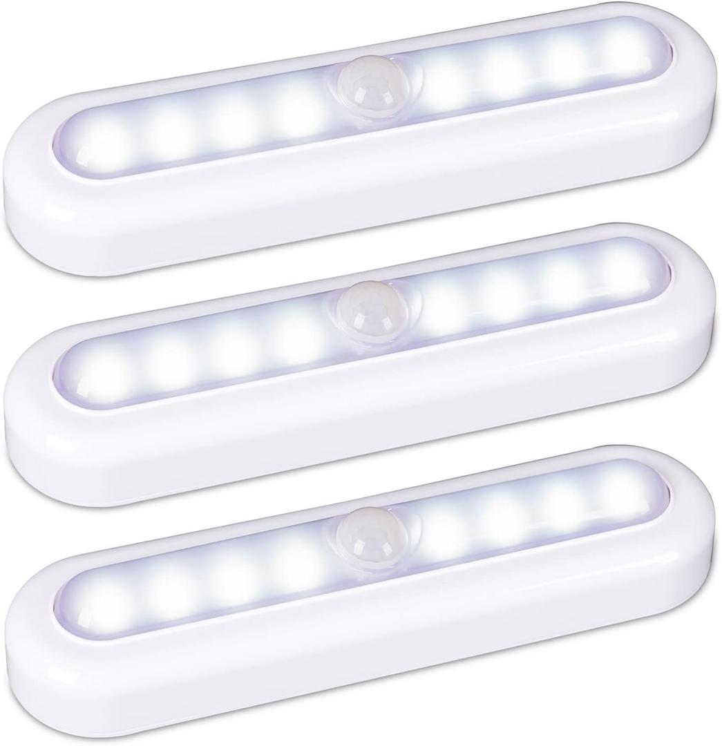 STAR-SPANGLED 3 Pack 7 Motion Sensor Lights Indoor Battery Operated, Stick on LED Light for Closet, Stairs, Under Cabinet, Cool White