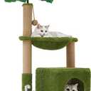 Woochpet 37" Cat Tree Tower for Indoor Cats2-in-1 Multi-Functional Comfort with Premium Sisal Scratching Post, Cat Cando with Mouse Hole and Plush Toy Ball Large Hammock for Kitty or Small Cats