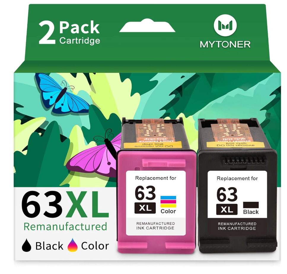 MYTONER 63XL Ink Cartridges Black and Color Replacement for HP Ink 63
