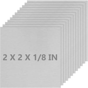 Welding Kit 12Pack 6061 T651 Small Aluminum Sheet Metal 2" X 2" X 0.125Inch Flat Plain 3MM Aluminum Plate Weld Practice kit for MIG, TIG, Stick, Arc, Gas, Brazing, Welding Practice Kit for Beginners