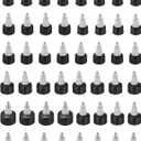 uxcell 48 Pcs Twist Top Caps, 4 Size Plastic Squeeze Bottle Replacement Twist Caps for Glue Dispensing Bottles Dispensing Caps Paint Bottles (Clear/Black)
