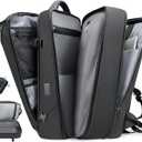 Vacuum Travel Backpack with Pump, 50L Expandable Compression Airback Backpack With Vacuum Seal, 17.3 Inch Water Resistant Business Laptop Backpack with USB Charging Port for Women & Men