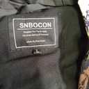 SNBOCON Mens One Piece Ski Suit Snowsuits Colorful Snowboard Jumpsuits Waterproof Hooded Warm Jackets Outdoor Winter (Large, Black), Geometry 