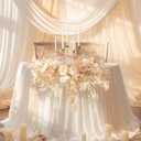 TINGE TIME Artificial Sweetheart Flower Swag with Tablecloth and Table Runner, Pack of 3 Floral Arrangement for Wedding Sweetheart Table Centerpiece Decoration (Champagne&Pink)