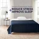 YnM Exclusive Weighted Blanket, Soothing Cotton, Smallest Compartments with Glass Beads, Bed Blanket for One Person of 110lbs, Ideal for Twin/Full Bed (48x72 Inches, 12 Pounds, Navy)