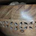 SAMHITA Acacia Wood Yarn Bowl Holder |Hand Carved Yarn Bowls for DIY Knitting Crocheting Accessories (7" x 7" x 4")