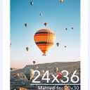 JCJMY 24x36 Picture Frame with 20x30 Mat, Display Photo 20x30 with Mat or 24 x 36 Without Mat, Wall Hanging Large 24 by 36 Poster Frame with Plexiglass, White