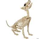 JOYIN Howling Wolf Skeletons Halloween Decorations 34” Skeleton Dog with Red LED Eyes, Auto-Chin Opening and Closing, Movable Posable Joints Animal Skeleton for Outdoor Indoor Garden Graveyard Decor