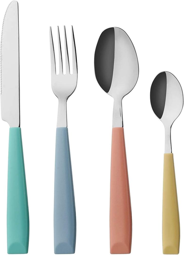 ANNOVA Silverware Set Stainless Steel Cutlery Color Handle Flatware (Mix Color) (Large)