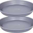 SAUCERHOME Plant Saucer 16 inch, 2 Pack 17 inch (16.8") Plastic Large Flower Planter Plant Pot Saucers and Drip Tray for Indoors Outdoors, Heavy Sturdy Durable Plant Plate Water Catcher (Gray)