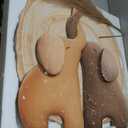 Troartos 3D Textured Elephant Wall Art Decor, Minimalist Neutral Brown Animal Artwork for Walls, Tree Ring Wall Decor for Living Room, Dining Room, Bedroom, Home Office 24x24 Inch