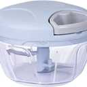 Manual Vegetable Chopper & Food Processor  Compact Hand-Powered Blender for Onions, Garlic, Fruits & More, Detachable Kitchen Gadget for Quick & Easy Prep - (Blue) (500ml)