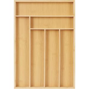 Silverware Organizer Kitchen Drawer Organizer Utensil Organizer Bamboo Silverware Holder Cutlery Organizer in Drawer Flatware Organizer Tray(6 slots, Natural
