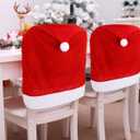 CCINEE 1 Set of 2 PCS Red Hat Dining Chair SlipcoversChristmas Chair Back Covers Kitchen Chair Covers for Christmas Holiday Festival Decoration (60  50 cm)