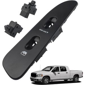 Front Right Passenger Side Power Window Switch & Door Lock Control Kit with Black Bezel Compatible with 2001-2009 Dodge Ram1500 2500 3500 Sprinter 2500 3500 Replaces 56007695AC 5HZ72XDVAA