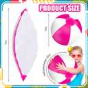 Whaline 3Pcs Inflatable Beach Ball Round Pool PVC Balls Cute Game Toys for Summer Hawaiian Tropical Theme Beach Party Decor (20 Inch, Hot Pink)