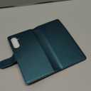 FLIPALM Wallet Case for Samsung Galaxy A35, RFID Blocking Credit Card Holder, PU Leather Folio Flip Kickstand Protective Shockproof Cover for Galaxy A35 (Blue-Green)