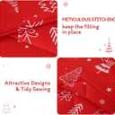 JSD Red Kids Christmas Comforter Set Twin Size, 2 Piece Xmas Tree Printed Microfiber Bedding Set, Machine Washable