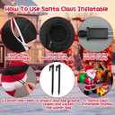 Leyndo 6 FT Christmas Inflatable Santa Claus Outdoor with a Gift Bag and a Dog Blow Up Decoration with LED Lights Cute Xmas for Holiday Party Yard Garden Lawn Decor