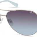 Kenneth Cole womens Pilot Pilot Sunglasses (Shiny Gunmetal / Gradient Blue)