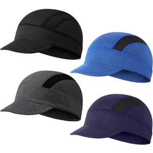 JenPen 4 Pcs Cooling Skull Cap for Men Women, Lightweight Mesh Helmet Liner Sun Protection Cycling Cap for Summer Motorcycle (Black,Dark Gray,Blue,Purple)