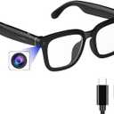 AI Smart Camera Glasses: HD 1080P Video Recording and Photo Taking, Translation, Assistant Conversation, Suitable for Outdoor and Indoor, Cycling, Hiking Travel (Transparent Anti-Blue Light)