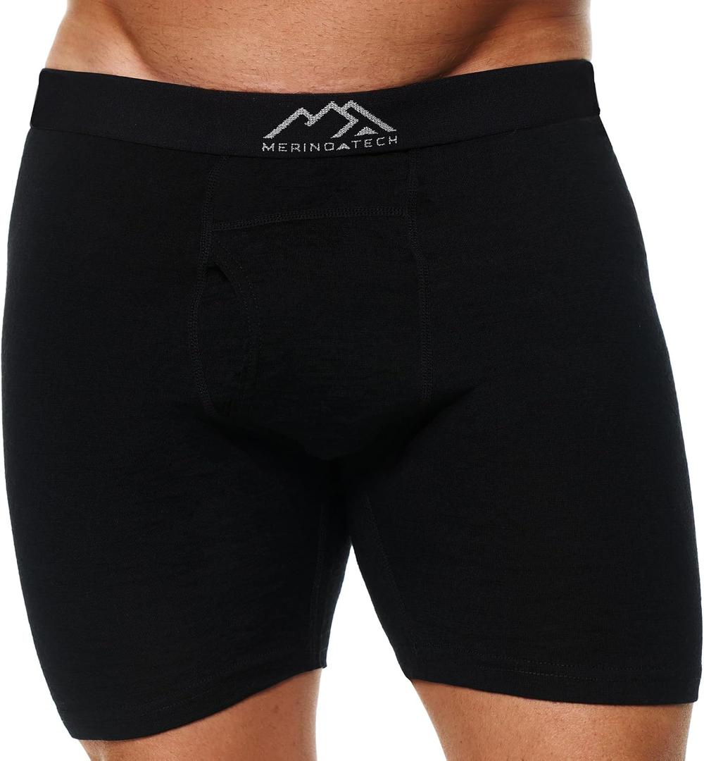 Merino.tech Merino Wool Underwear Mens - 100% Merino Wool Base Layer Boxer Briefs for Men (L)