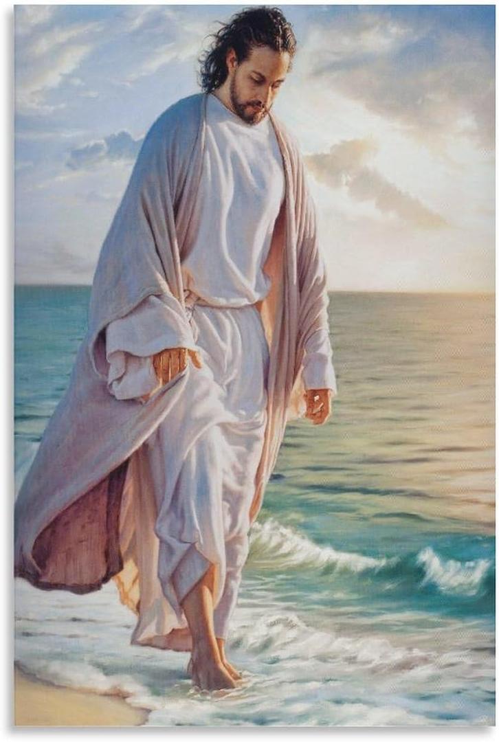 DBQFRSBP God Walks on Water PosterAt Room Aesthetic Posters Cool Artwork Wall Art Home Decor Gift Canvas Art Poster And Wall Art Picture Print Modern Family Bedroom Decor Posters 12x18inch(30x45cm) (Unframe-style)