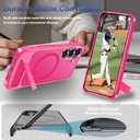 for Samsung Galaxy S26+ Plus Case with Screen Protector+Lanyard Wrist Strap,Magnetic Translucent Matte Rugged Slim Phone Cover Built in Invisible Kickstand [Fit for MagSafe],2026 Hot Pink